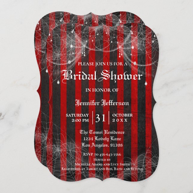 Gothic Halloween Bridal Shower Invitation (Front/Back)