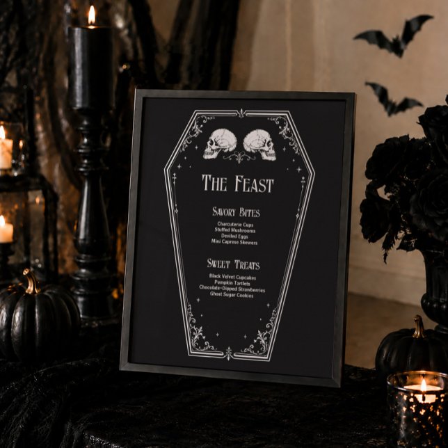 Gothic Halloween Bridal Shower Menu Poster (Creator Uploaded)