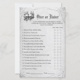 Gothic Halloween Bridal Shower Over or Under Game