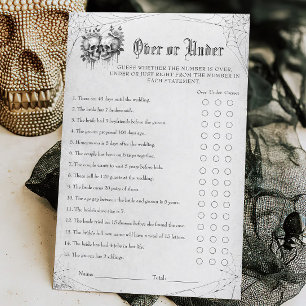 Gothic Halloween Bridal Shower Over or Under Game