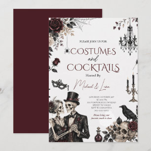 Gothic Halloween Costumes & Cocktails Party Invitation