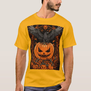 "Gothic Halloween Design with Satanic Symbols and T-Shirt
