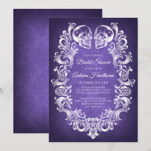 Gothic Halloween Elegant Victorian Bridal Shower Invitation