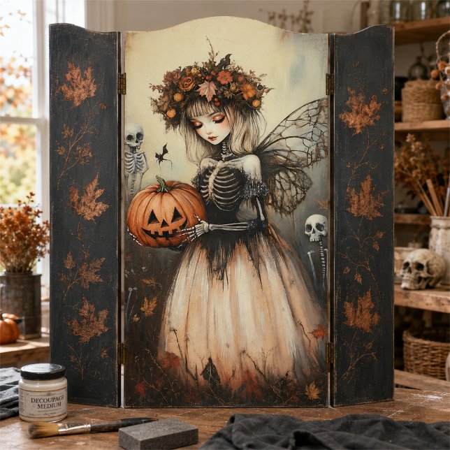 Gothic Halloween Fairy Skeleton with Pumpkin Tissue Paper (Creator Uploaded)