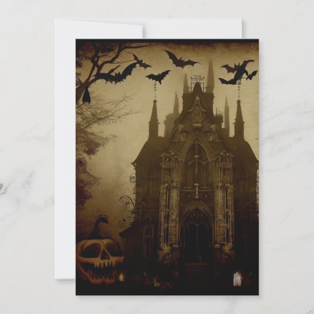 Gothic/Halloween/fall/pumpkin  Holiday Card (Front)