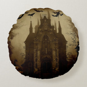 Gothic/Halloween/fall/pumpkin Round Cushion