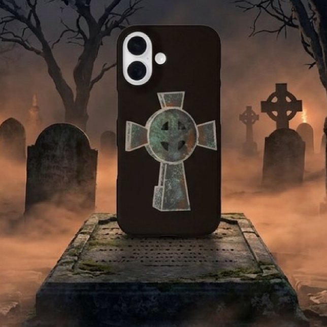 Gothic Halloween Graveyard Headstone Cross Drawing Case-Mate iPhone Case (Creator Uploaded)