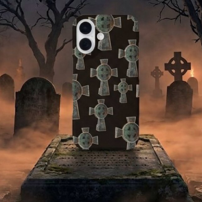 Gothic Halloween Graveyard Headstone Cross Drawing Case-Mate iPhone Case (Creator Uploaded)