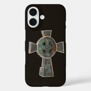 Gothic Halloween Graveyard Headstone Cross Drawing iPhone 16 Case