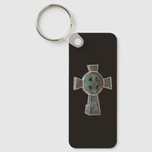 Gothic Halloween Graveyard Headstone Cross Drawing Key Ring