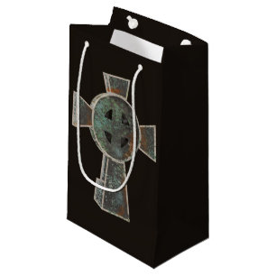 Gothic Halloween Graveyard Headstone Cross Drawing Small Gift Bag