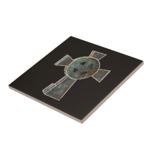 Gothic Halloween Graveyard Headstone Cross Drawing Tile