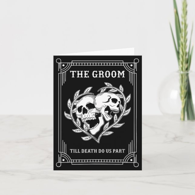 Gothic Halloween Groom Bride Wedding Bachelorette Card (Front)