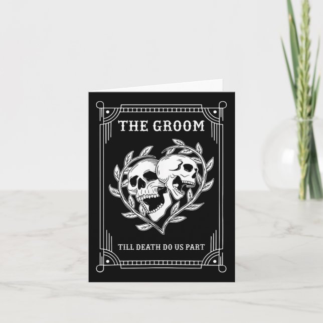 Gothic Halloween Groom Bride Wedding Bachelorette  Card (Front)