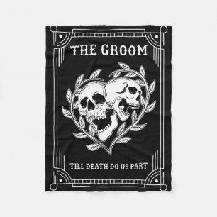 Gothic Halloween Groom Bride Wedding Bachelorette  Fleece Blanket