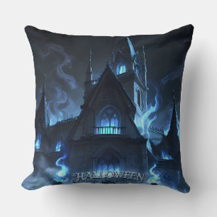 Gothic Halloween Haunted Castle Cushion