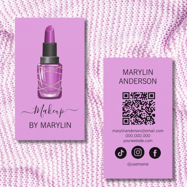 Gothic Halloween Lipstick Makeup Business Card (Creator Uploaded)
