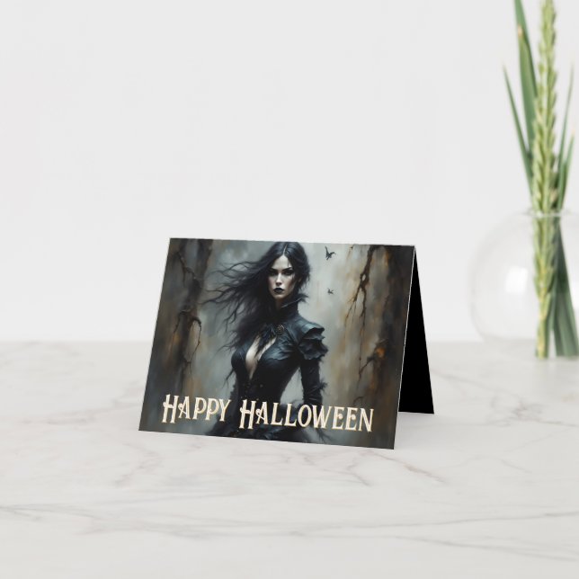 Gothic Halloween Night of Mystery Card (Front)