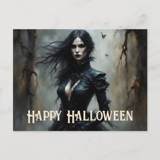 Gothic Halloween Night of Mystery Holiday Postcard (Front)