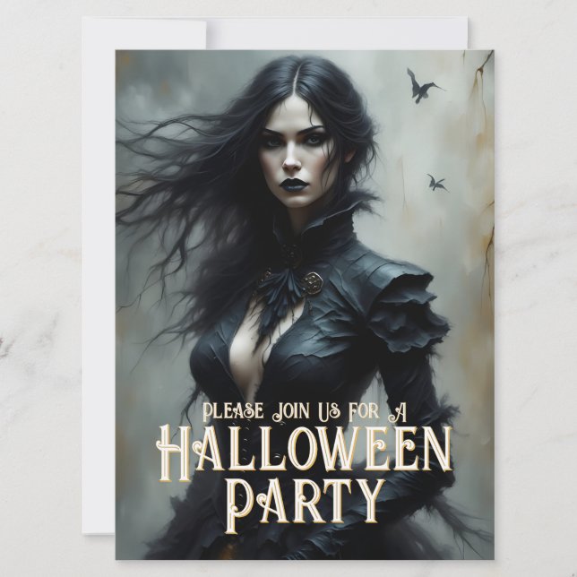 Gothic Halloween Night of Mystery Invitation (Front)