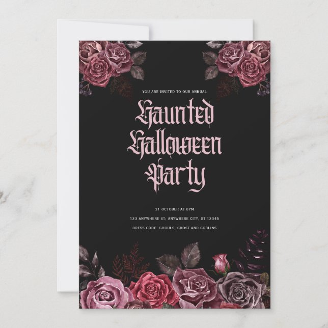 Gothic Halloween Party Invitation  (Front)