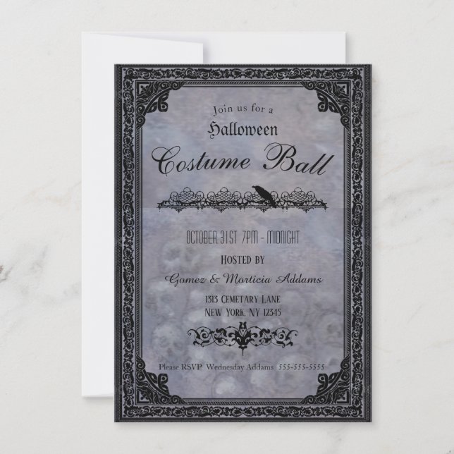 Gothic Halloween Party Invitation (Front)