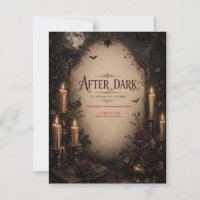 Gothic Halloween Party Invitation, Dark Candleligh