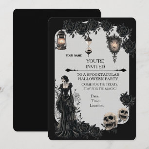 Gothic Halloween Party Invitation Dark Fantasy B