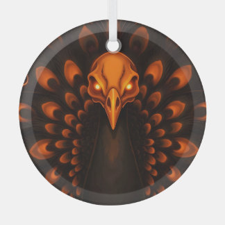 Gothic Halloween Peacock Skull Glass Tree Decoration