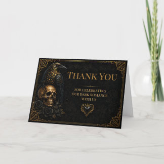 Gothic Halloween Raven Thank You Card