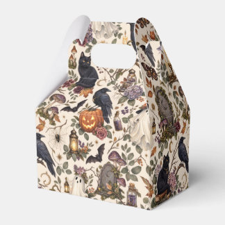 Gothic Halloween Ravens Cats Ghosts Floral Pattern Favour Box
