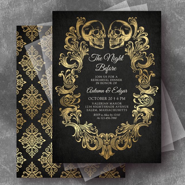 Gothic Halloween Rehearsal Dinner Invitation (Creator Uploaded)