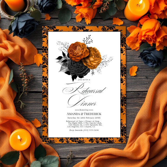 Gothic Halloween Rehearsal Dinner Invitation (Gothic Halloween Rehearsal Dinner Invitation)