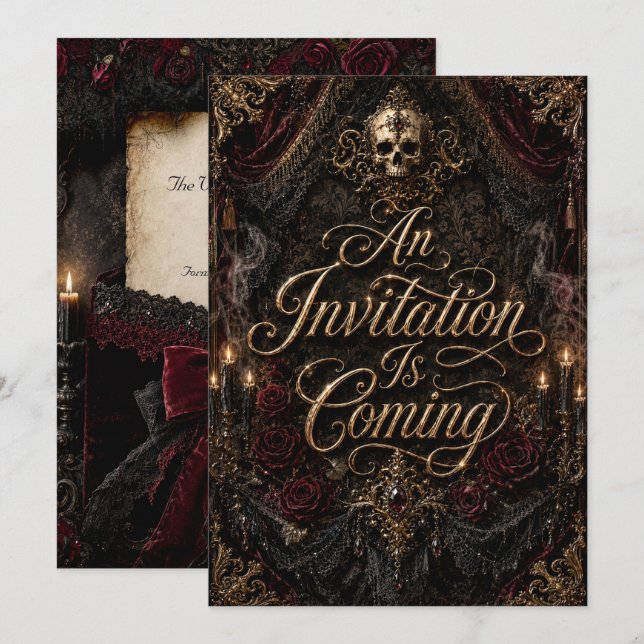 Gothic Halloween Save the Date Invitation (Front/Back)