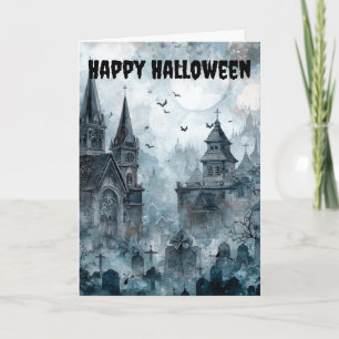 Gothic Halloween Scene Holiday Card