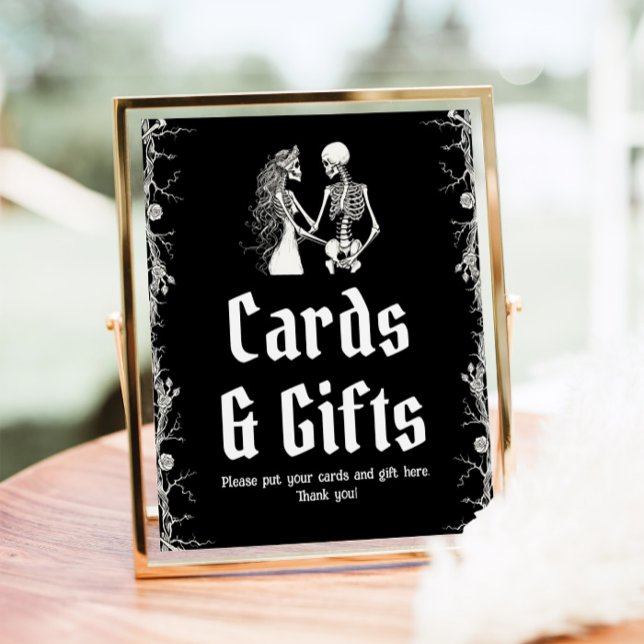 Gothic Halloween Skeleton Cards and Gifts Sign (Gothic Halloween Skeleton Cards and Gifts Sign)