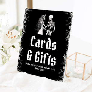 Gothic Halloween Skeleton Cards and Gifts Sign
