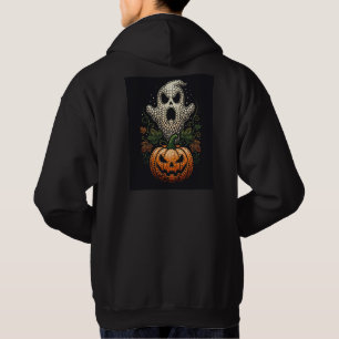 Gothic Halloween Skull Pumpkin Dot Art Hoodie