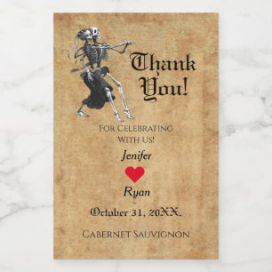 Gothic halloween Thank you Wine Bottle Label