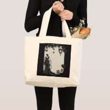 Gothic Halloween Tote Bag | Dark Fantasy Black Ros