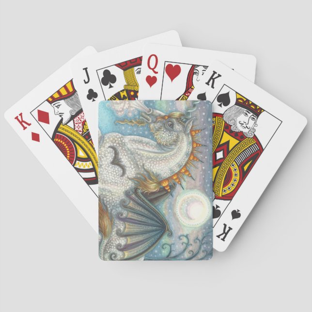 GOTHIC HALLOWEEN UNICORN WITH BAT WINGS, HORSE PLAYING CARDS (Back)