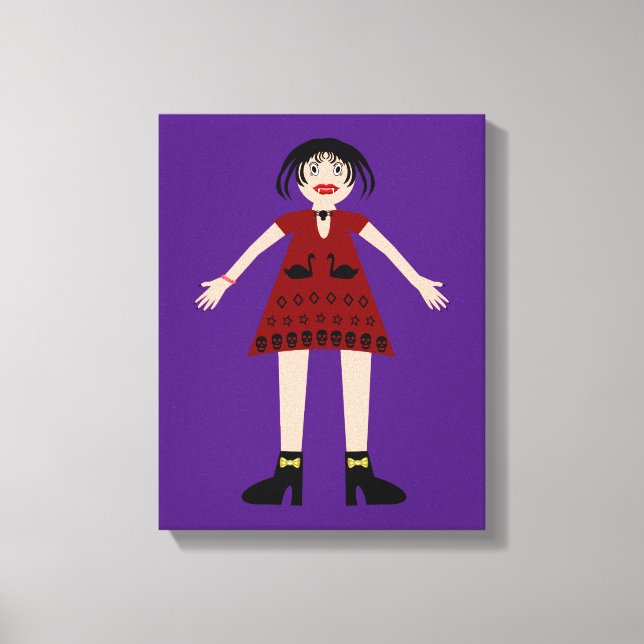 Gothic Halloween Vampire Lady Canvas Print (Front)