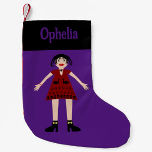 Gothic Halloween Vampire Lady Custom Name Small Christmas Stocking