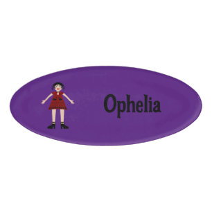 Gothic Halloween Vampire Lady Custom Name Tag