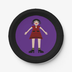 Gothic Halloween Vampire Lady Paper Plate