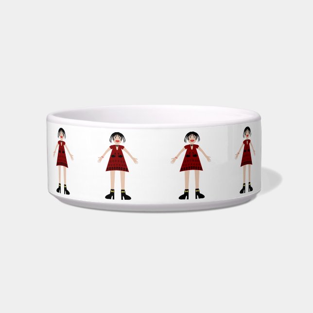 Gothic Halloween Vampire Lady Patterned Bowl (Front)