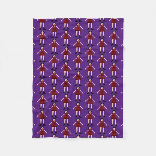 Gothic Halloween Vampire Lady Patterned Fleece Blanket (Front)