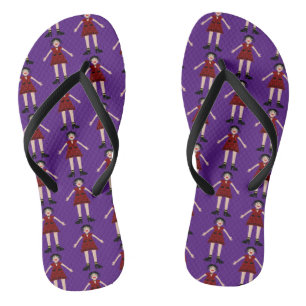 Gothic Halloween Vampire Lady Patterned Jandals