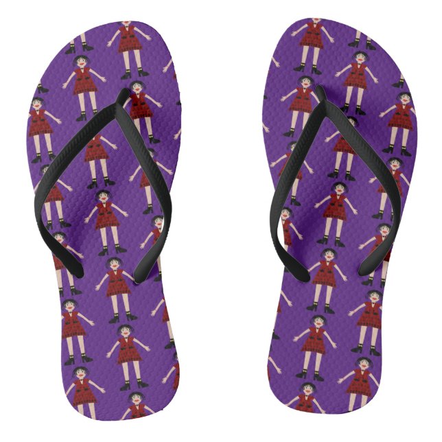 Gothic Halloween Vampire Lady Patterned Jandals (Footbed)