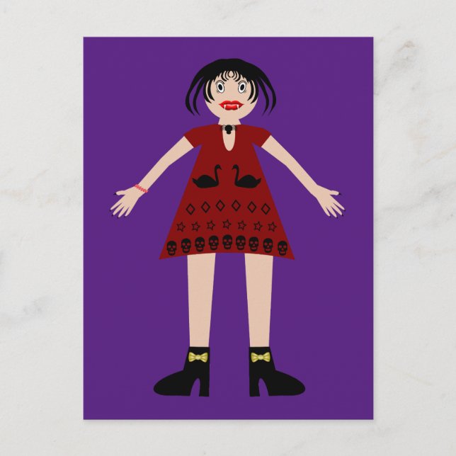 Gothic Halloween Vampire Lady Postcard (Front)